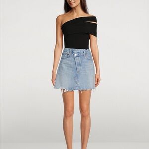 AGOLDE Criss Cross Denim Blue Women's Skirt
